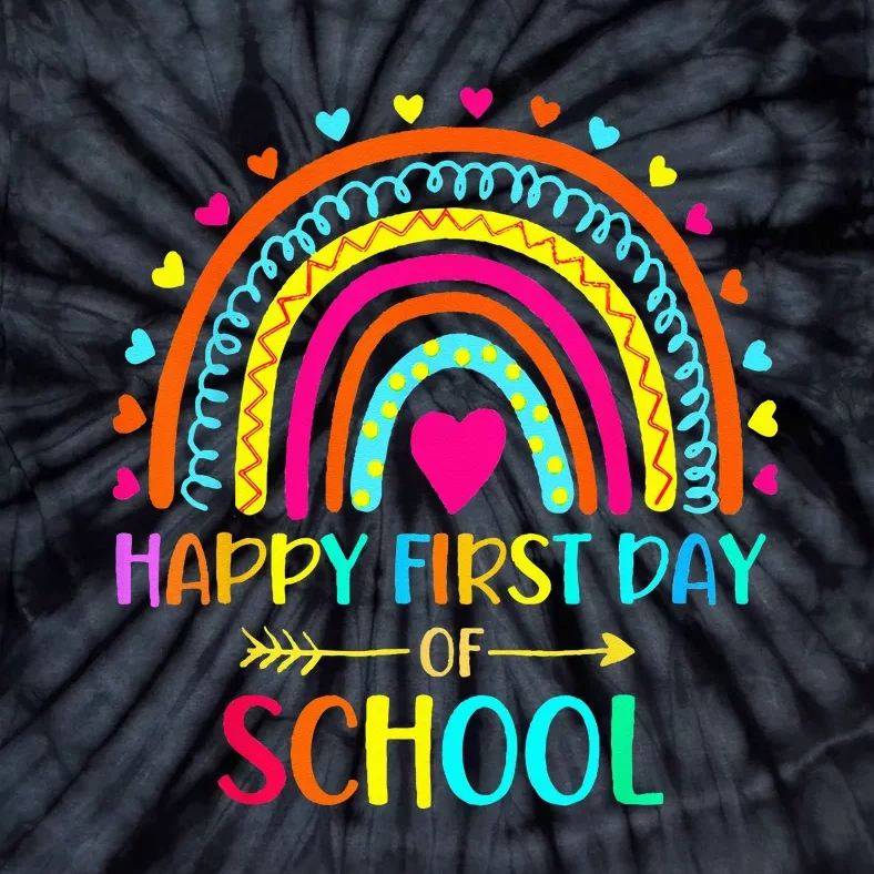 Happy First Day Of School Rainbow Back To School Teacher Tie-Dye T-Shirt