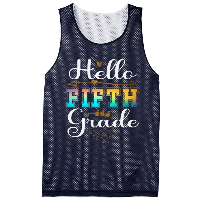 Hello First Day Of 5th Grade Team Hello Fifth Grade Squad Mesh Reversible Basketball Jersey Tank