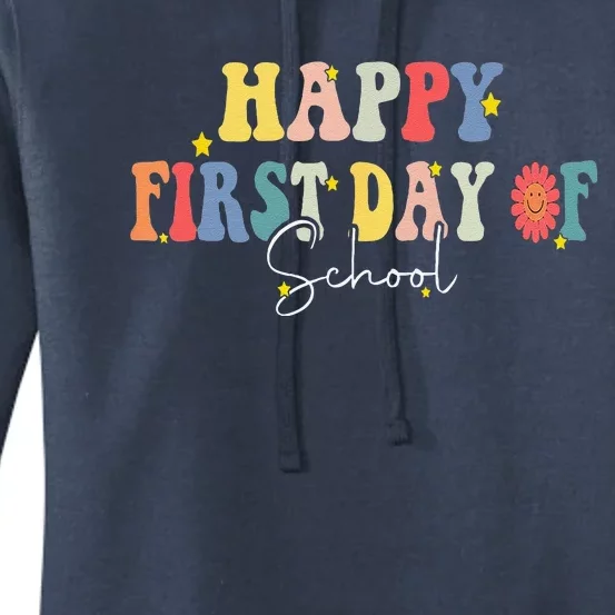 Happy First Day Of School Teachers Back To School Day Women's Pullover Hoodie