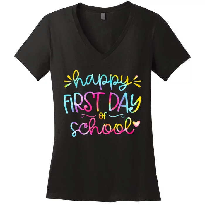 Happy First Day Of School Back To School Women's V-Neck T-Shirt