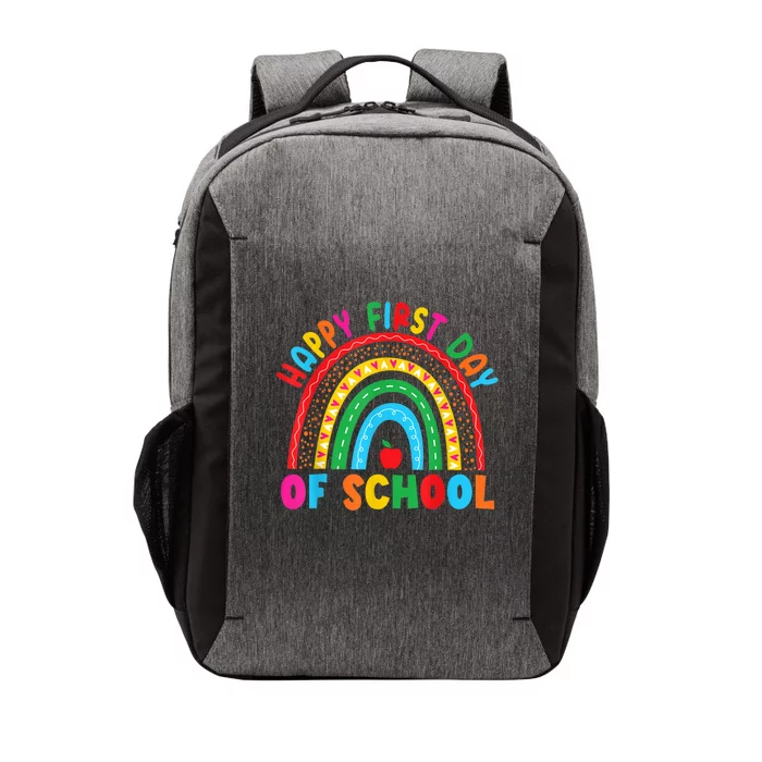 Happy First Day Of School Teacher Back To School Boy Girl Vector Backpack