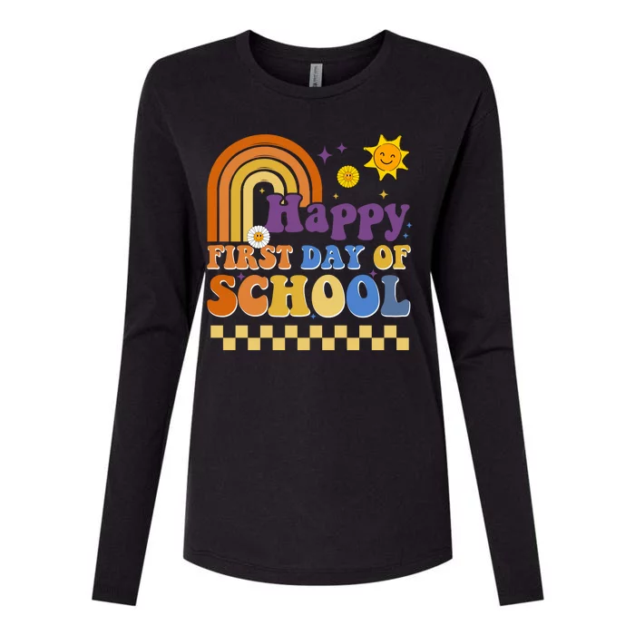 Happy First Day Of School Womens Cotton Relaxed Long Sleeve T-Shirt