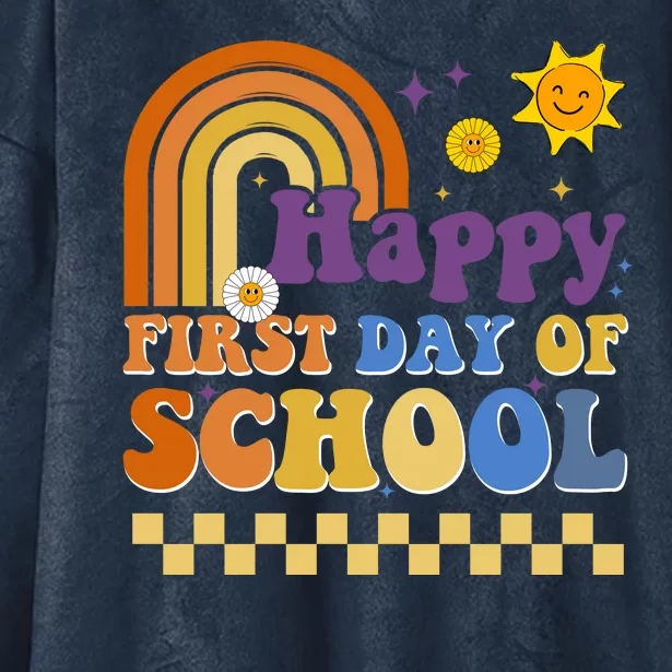 Happy First Day Of School Hooded Wearable Blanket