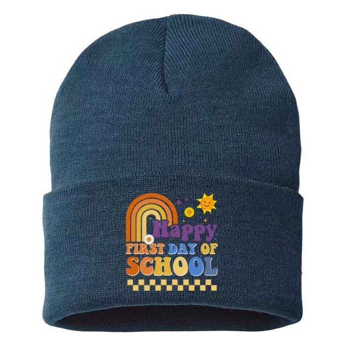 Happy First Day Of School Sustainable Knit Beanie