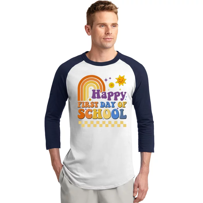 Happy First Day Of School Baseball Sleeve Shirt