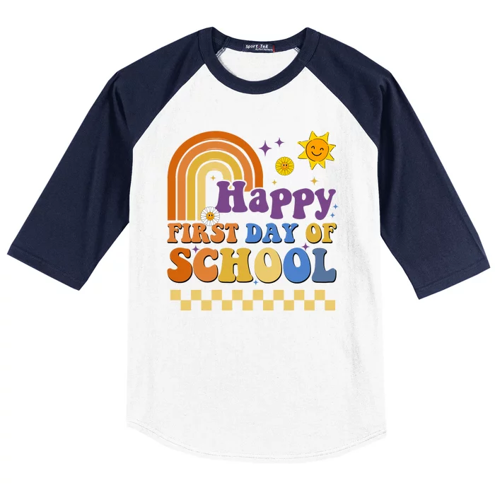 Happy First Day Of School Baseball Sleeve Shirt