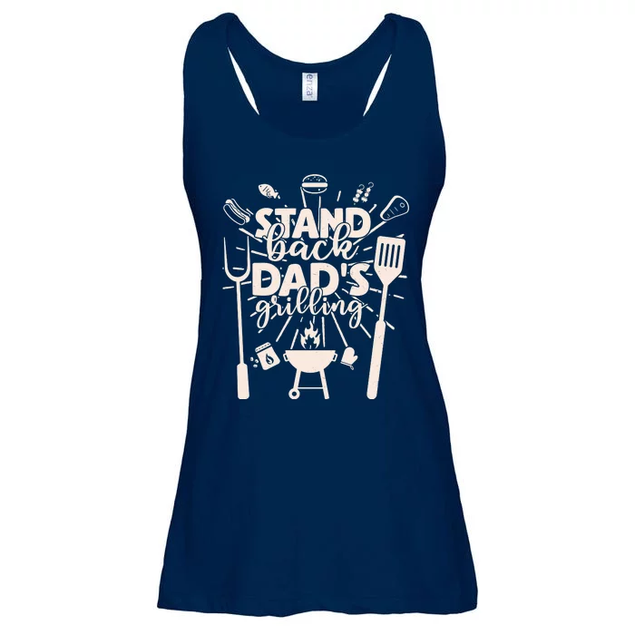 Happy Father's Day Stand Back Dad's Grilling Ladies Essential Flowy Tank