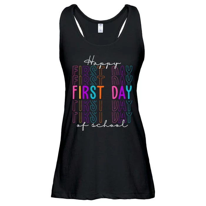 Happy First Day Of School Colorful Ladies Essential Flowy Tank