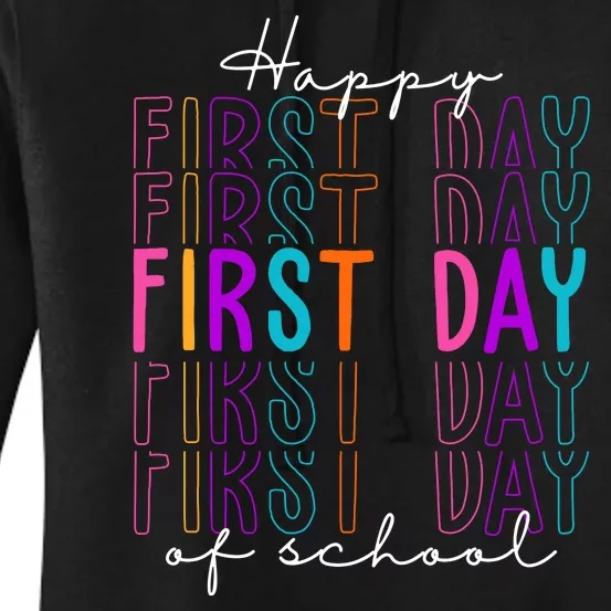 Happy First Day Of School Colorful Women's Pullover Hoodie