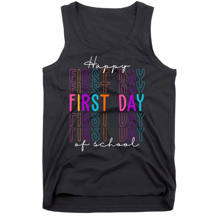 Happy First Day Of School Colorful Tank Top