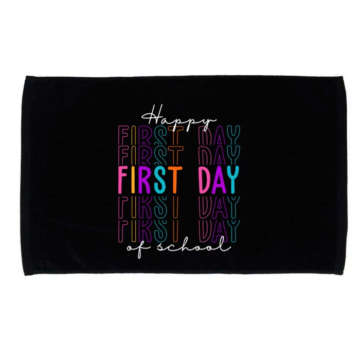 Happy First Day Of School Colorful Microfiber Hand Towel