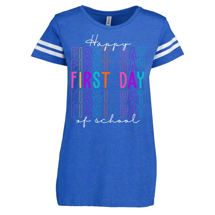 Happy First Day Of School Colorful Enza Ladies Jersey Football T-Shirt