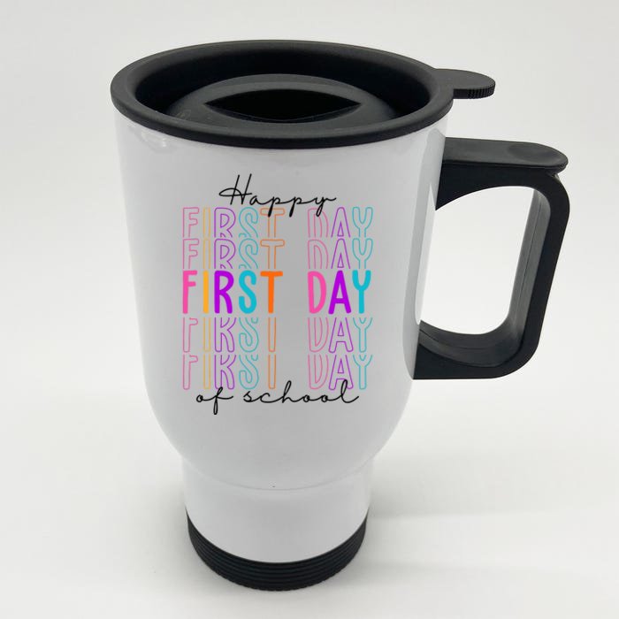 Happy First Day Of School Colorful Front & Back Stainless Steel Travel Mug