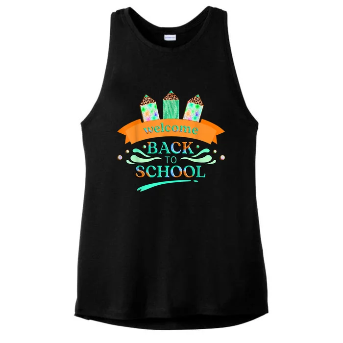 Happy First Day Of School Teachers Women Student Boy Girl Ladies Tri-Blend Wicking Tank