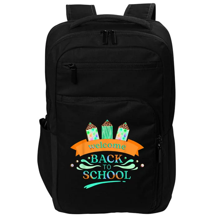 Happy First Day Of School Teachers Women Student Boy Girl Impact Tech Backpack