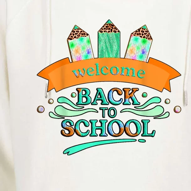 Happy First Day Of School Teachers Women Student Boy Girl Womens Funnel Neck Pullover Hood