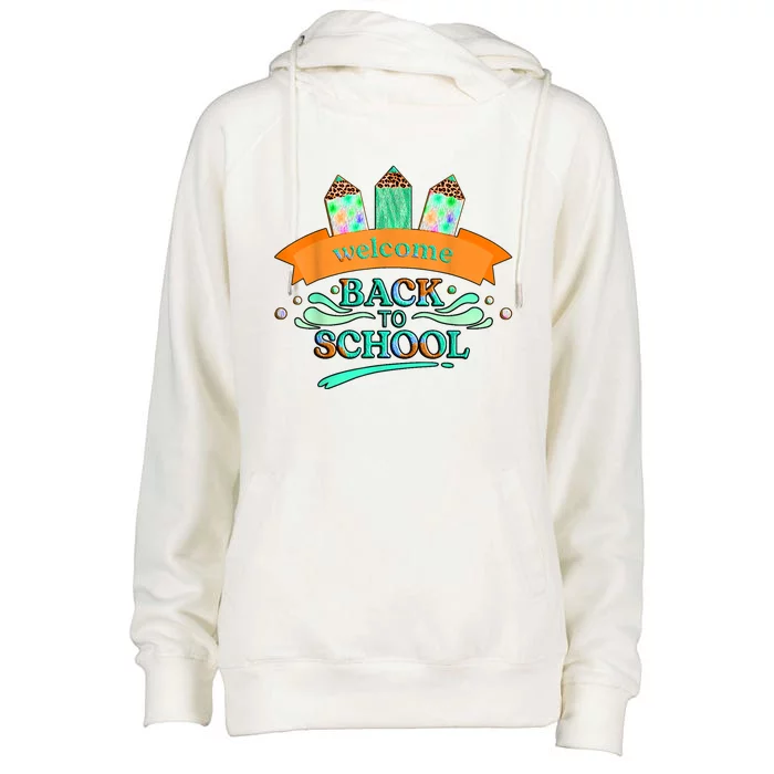 Happy First Day Of School Teachers Women Student Boy Girl Womens Funnel Neck Pullover Hood