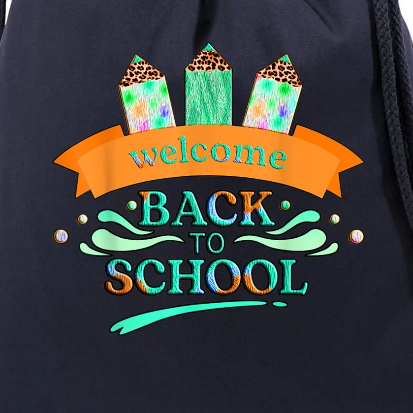 Happy First Day Of School Teachers Women Student Boy Girl Drawstring Bag