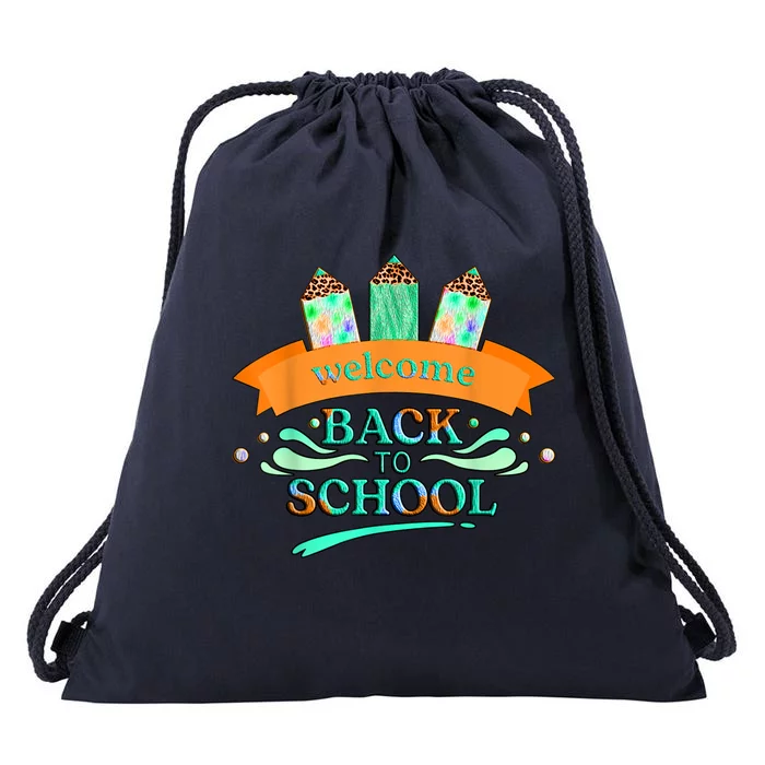 Happy First Day Of School Teachers Women Student Boy Girl Drawstring Bag