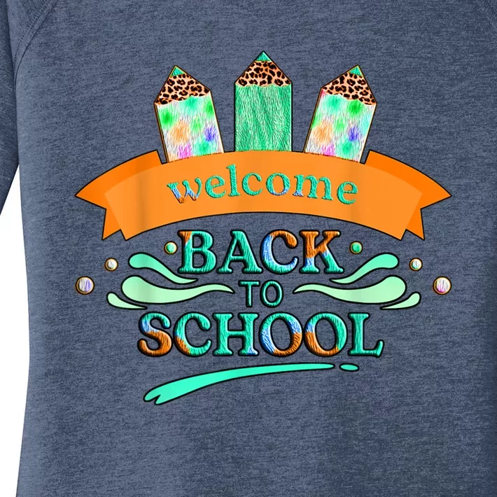 Happy First Day Of School Teachers Women Student Boy Girl Women's Perfect Tri Tunic Long Sleeve Shirt