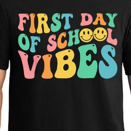 Happy First Day Of School Vibes Teachers Back To School Pajama Set