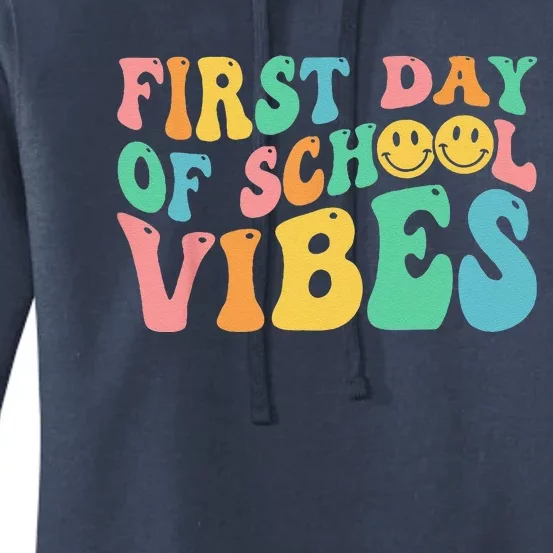 Happy First Day Of School Vibes Teachers Back To School Women's Pullover Hoodie