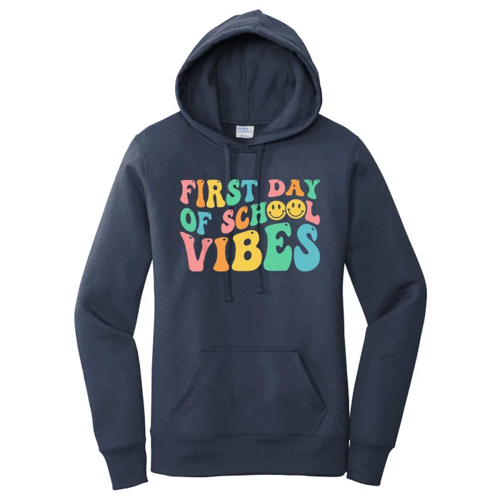 Happy First Day Of School Vibes Teachers Back To School Women's Pullover Hoodie