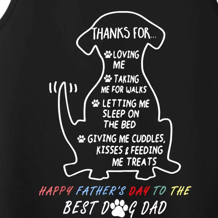 Happy FatherS Day Best Dog Dad Performance Tank