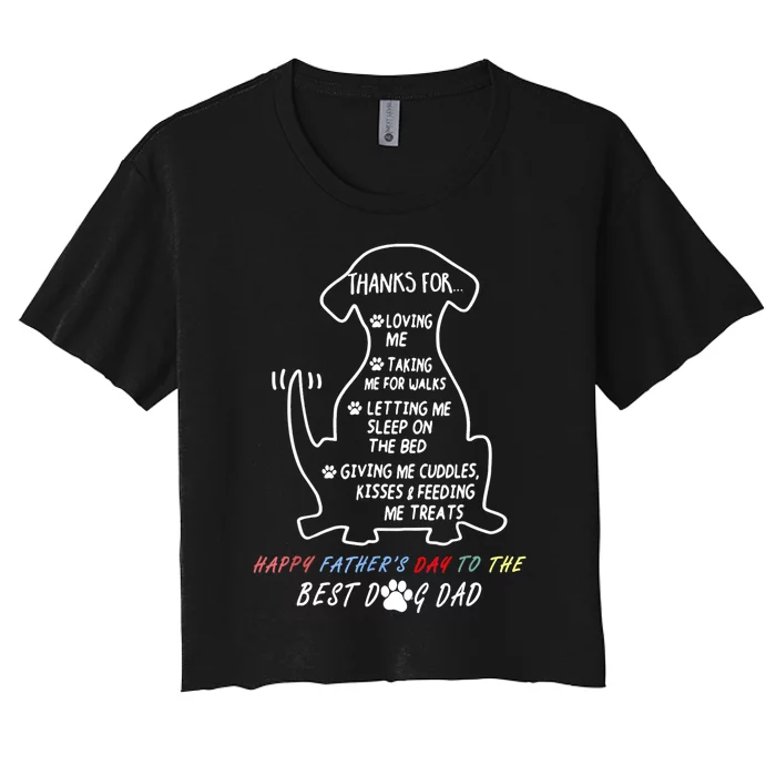 Happy FatherS Day Best Dog Dad Women's Crop Top Tee