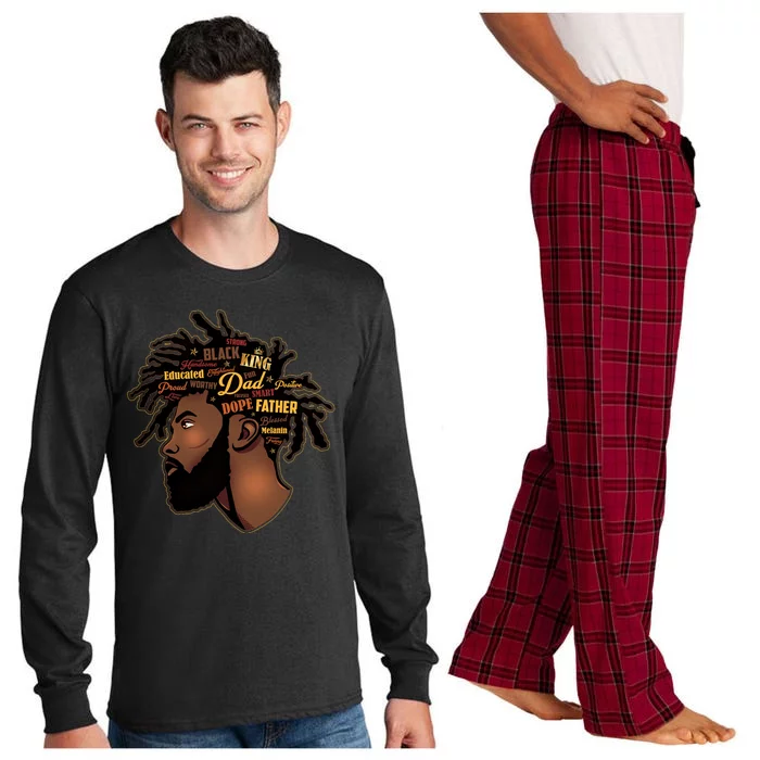 Happy Father's Day Black African American Dad Long Sleeve Pajama Set