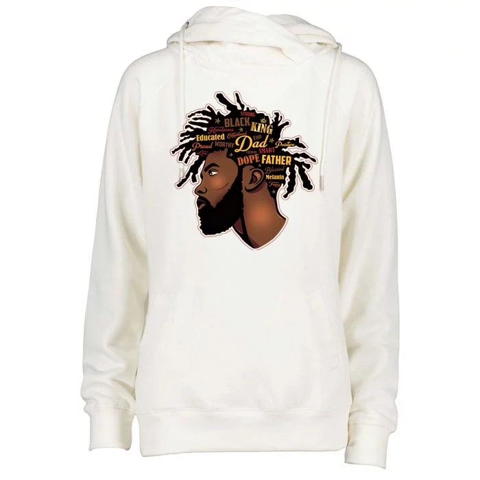 Happy Father's Day Black African American Dad Womens Funnel Neck Pullover Hood