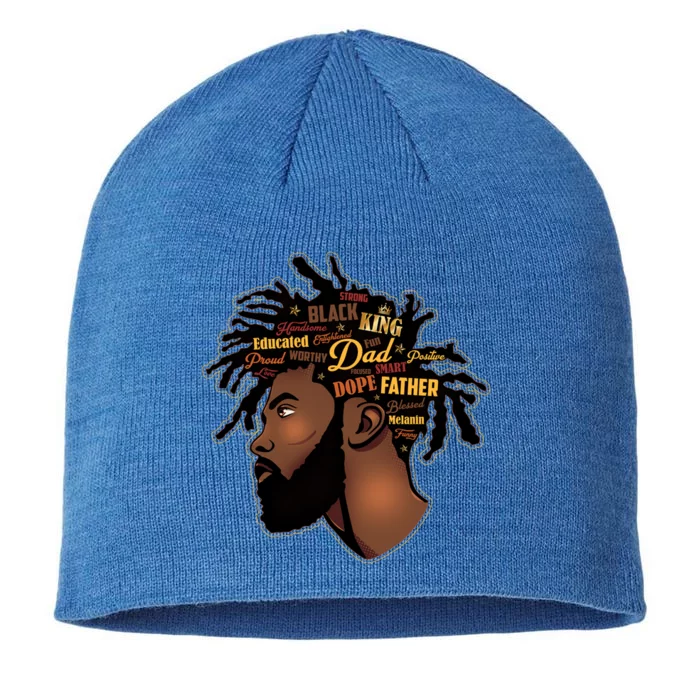 Happy Father's Day Black African American Dad 8 1/2in Sustainable Knit Beanie