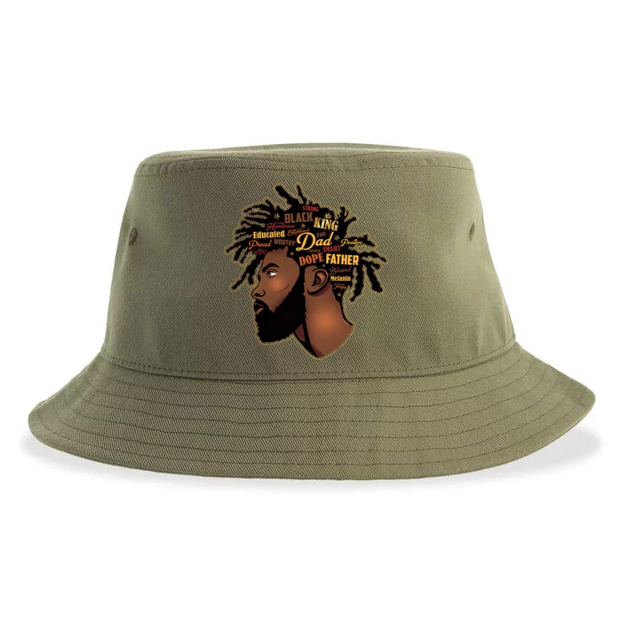 Happy Father's Day Black African American Dad Sustainable Bucket Hat