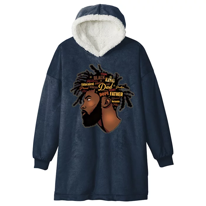 Happy Father's Day Black African American Dad Hooded Wearable Blanket