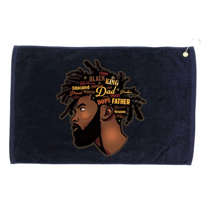 Happy Father's Day Black African American Dad Grommeted Golf Towel