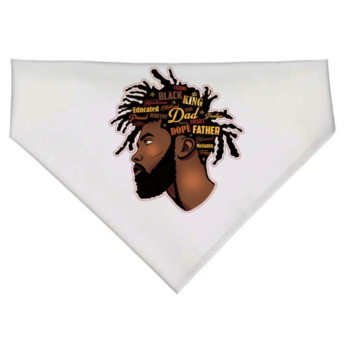 Happy Father's Day Black African American Dad USA-Made Doggie Bandana