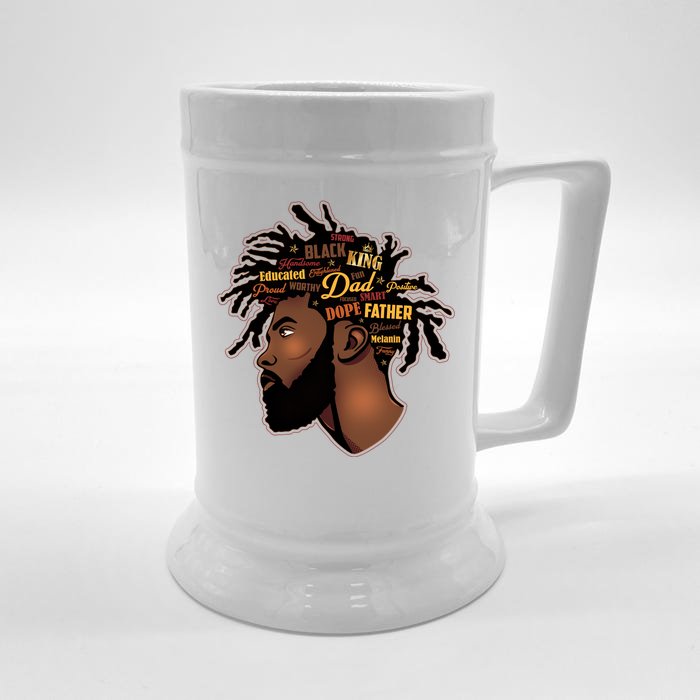 Happy Father's Day Black African American Dad Front & Back Beer Stein