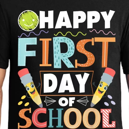 Happy First Day Of School Teacher Student Kindergarten Pajama Set