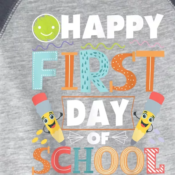 Happy First Day Of School Teacher Student Kindergarten Toddler Fine Jersey T-Shirt