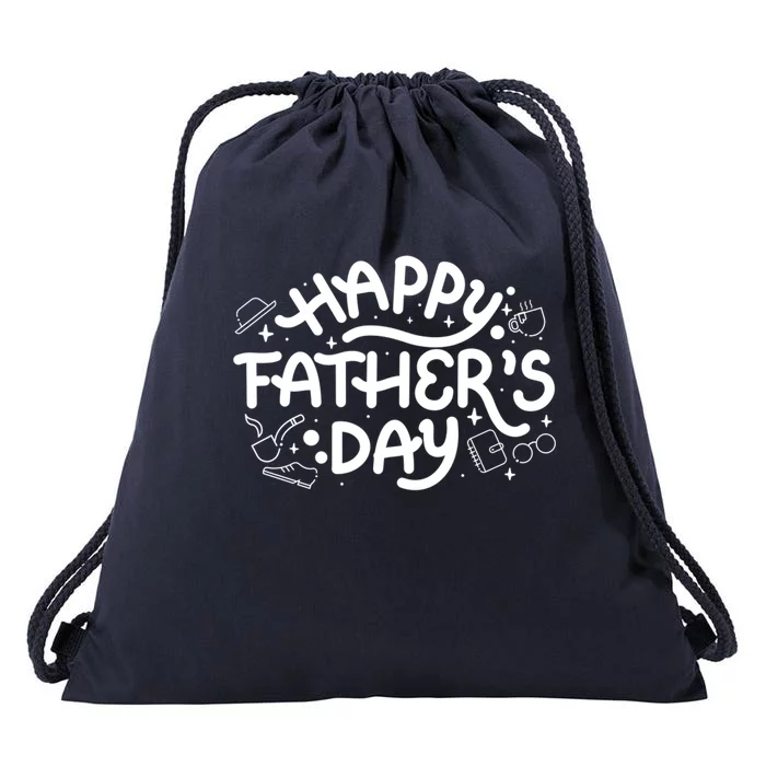 Happy Father's Day Dad Gift Drawstring Bag