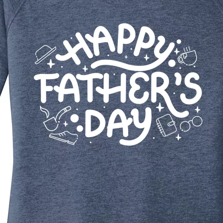 Happy Father's Day Dad Gift Women's Perfect Tri Tunic Long Sleeve Shirt