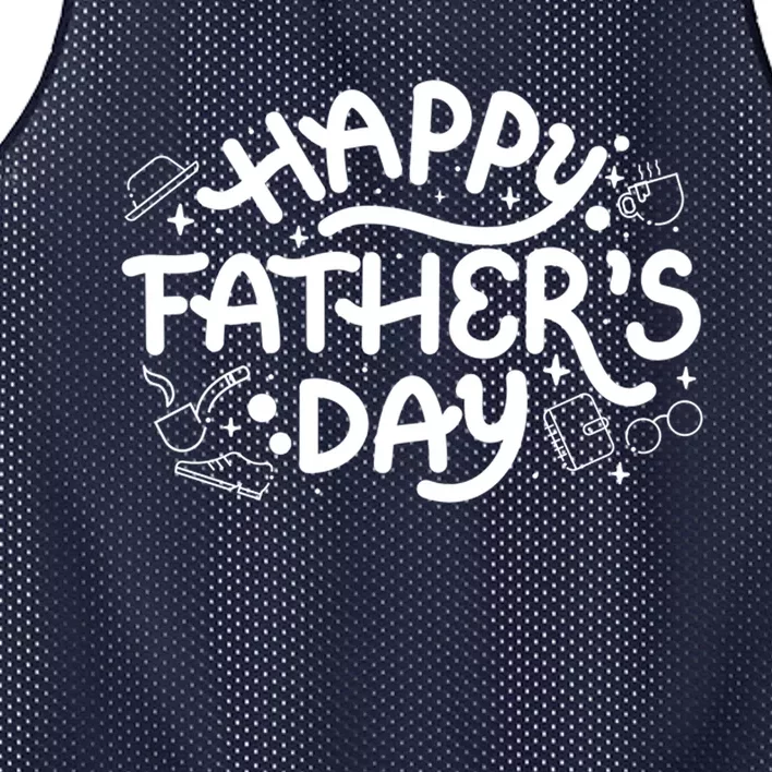 Happy Father's Day Dad Gift Mesh Reversible Basketball Jersey Tank