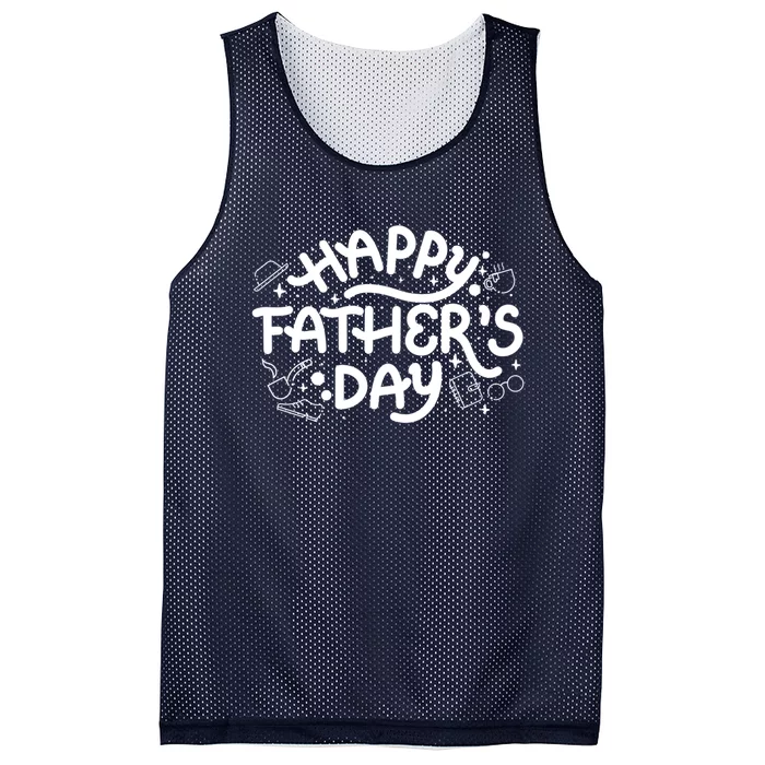 Happy Father's Day Dad Gift Mesh Reversible Basketball Jersey Tank