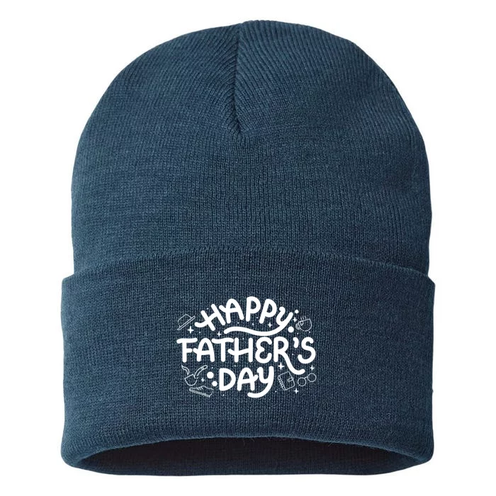 Happy Father's Day Dad Gift Sustainable Knit Beanie