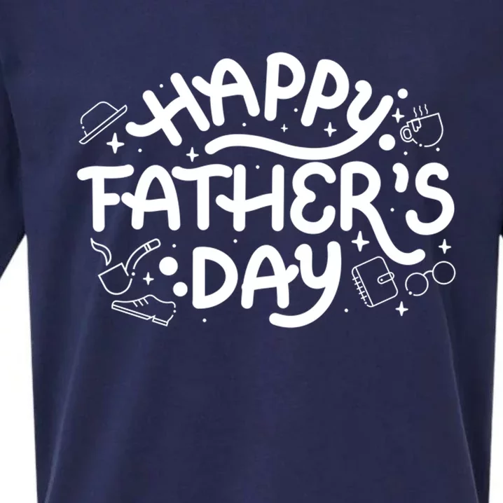 Happy Father's Day Dad Gift Sueded Cloud Jersey T-Shirt