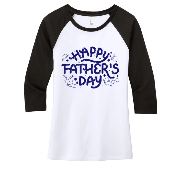 Happy Father's Day Dad Gift Women's Tri-Blend 3/4-Sleeve Raglan Shirt