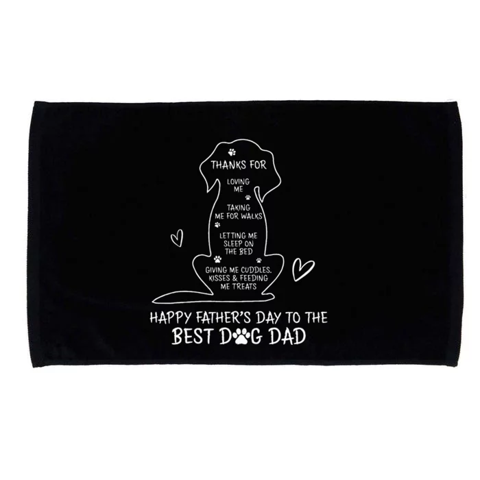 Happy Fathers Day To The Best Dog Dad Dog Father Microfiber Hand Towel