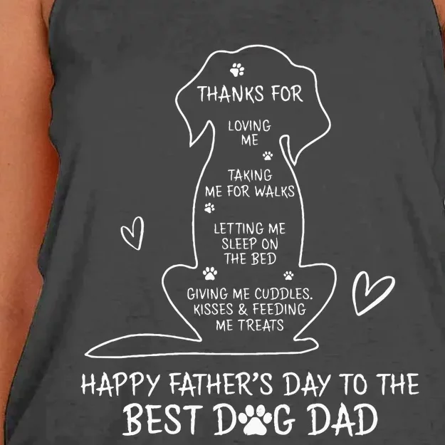 Happy Fathers Day To The Best Dog Dad Dog Father Women's Knotted Racerback Tank