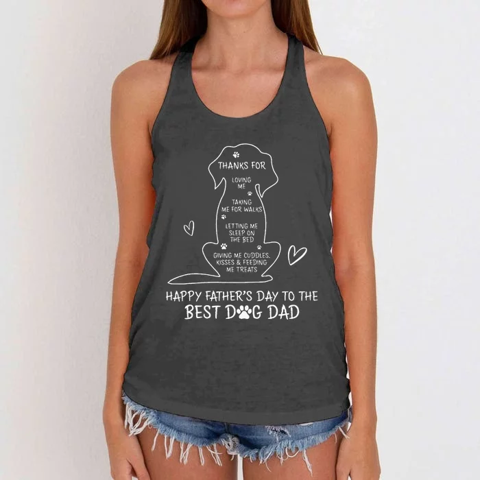 Happy Fathers Day To The Best Dog Dad Dog Father Women's Knotted Racerback Tank