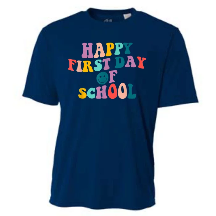 Happy First Day Of School Teacher Kids Welcome Back To School Cooling Performance Crew T-Shirt